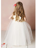 Ivory Lace Tulle Ankle Length Flower Girl Dress Young Girl Dress